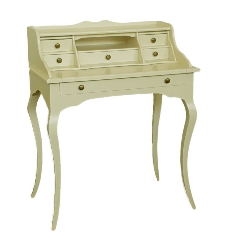 Scrivania classica 6 cassetti piano estraibile legno avorio 78x50x95 (3107) - Mobili 2G