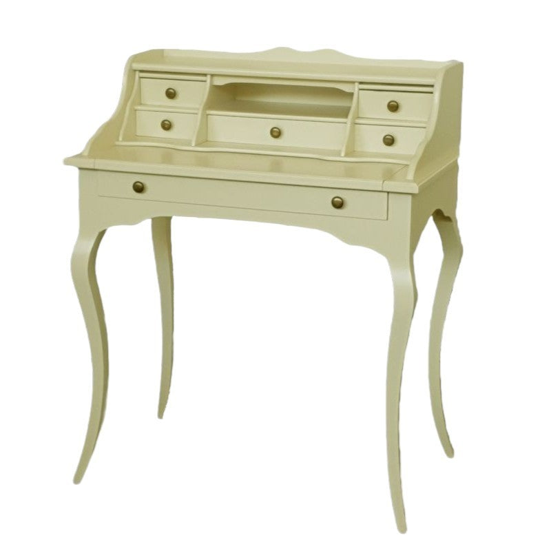 Scrivania classica 6 cassetti piano estraibile legno avorio 78x50x95 (3107) - Mobili 2G