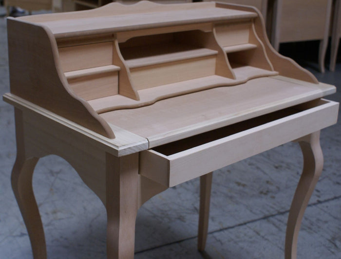 Scrivania classica 6 cassetti piano estraibile legno avorio 78x50x95 (3107) - Mobili 2G