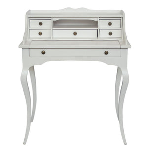 Scrivania classica 6 cassetti piano estraibile legno bianco 78x50x95 - Mobili 2G