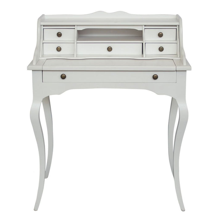 Scrivania classica 6 cassetti piano estraibile legno bianco 78x50x95 - Mobili 2G