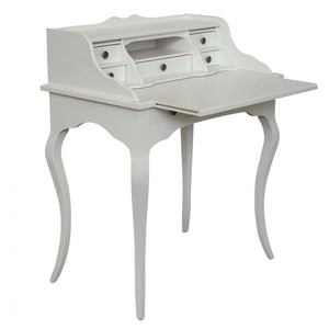 Scrivania classica 6 cassetti piano estraibile legno bianco 78x50x95 - Mobili 2G