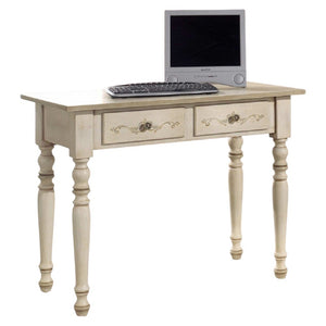 Scrivania classica shabby legno avorio e verde 105x55x80 (1468) - Mobili 2G