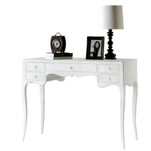 Scrivania classico legno massello 5 cassetti bianco 102x50x80h (1413) - Mobili 2G