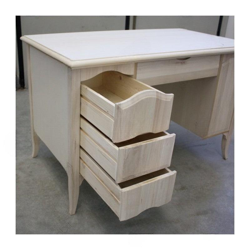 Scrivania in legno 3 cassetti piano estraibile porta tastiera 130x75x80 (2129) - Mobili 2G