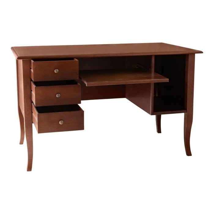 Scrivania in legno 3 cassetti tinta noce  arte povera 130x75x81