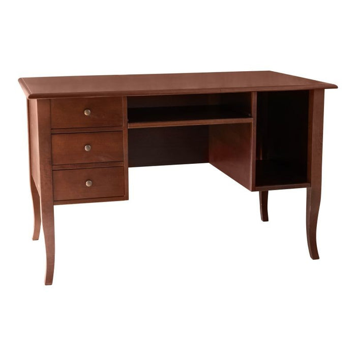 Scrivania in legno 3 cassetti tinta noce  arte povera 130x75x81