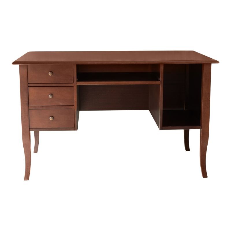 Scrivania in legno 3 cassetti tinta noce  arte povera 130x75x81