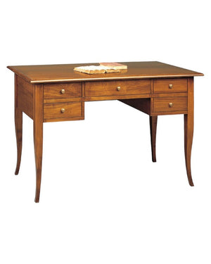 Scrivania in legno 5 cassetti arte povera tinta elite 150x65x81