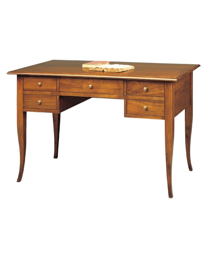 Scrivania in legno 5 cassetti arte povera tinta elite 150x65x81