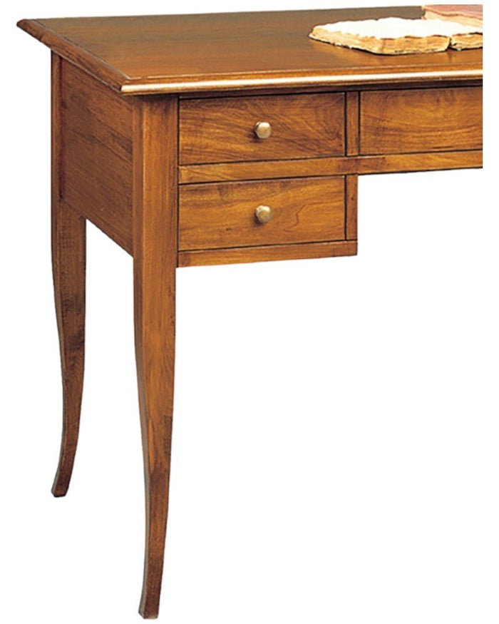 Scrivania in legno 5 cassetti arte povera tinta elite 150x65x81