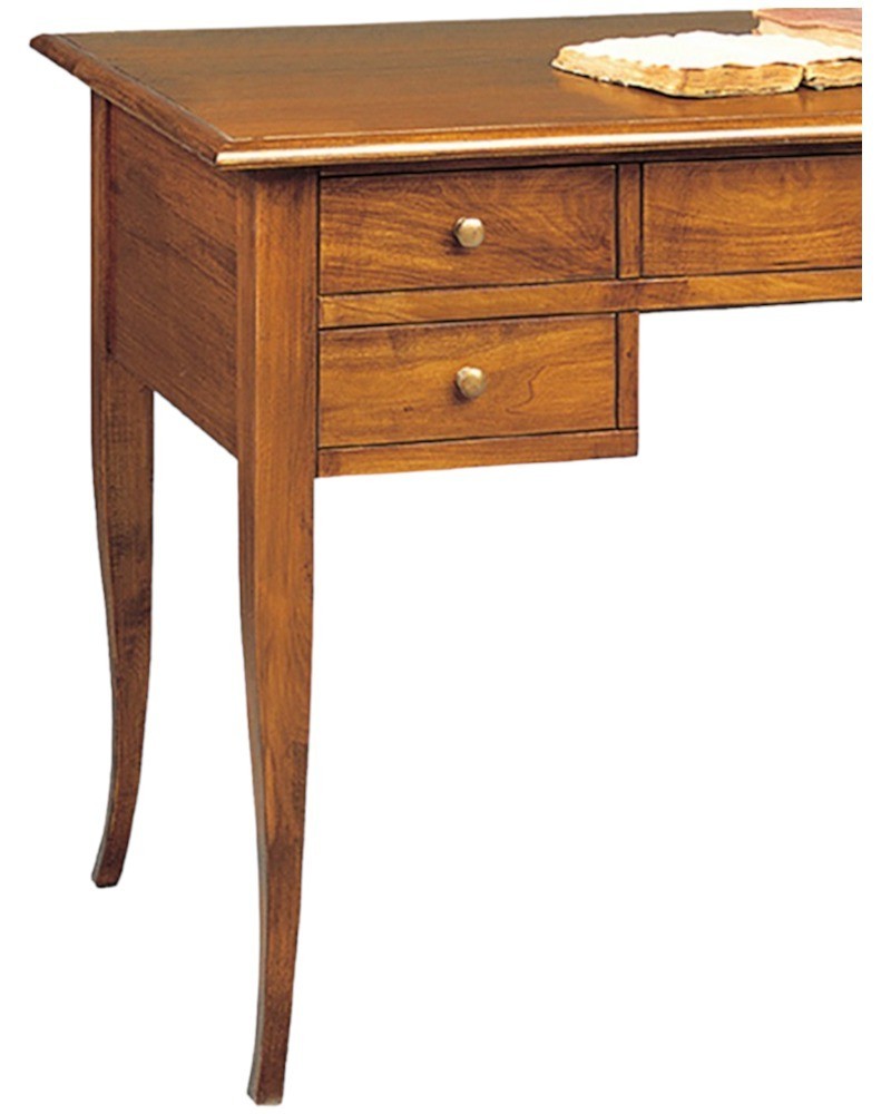 Scrivania in legno 5 cassetti arte povera tinta elite 150x65x81