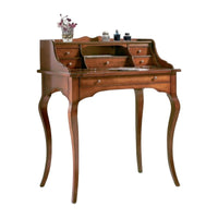 Scrivania in legno arte povera 6 cassetti tinta noce 78x49x96 (532) - Mobili 2G