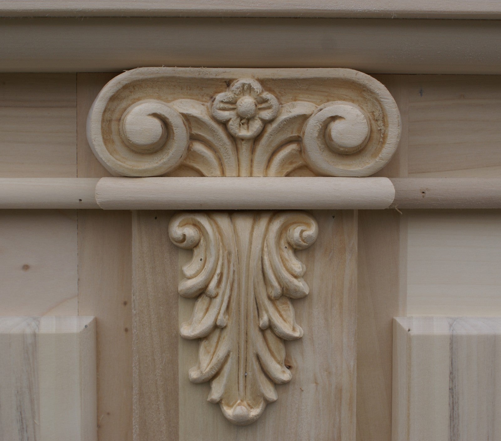 Scrivania in legno grezzo 4 cassetti 1 porta 170x80x78