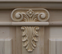 Scrivania in legno grezzo 4 cassetti 1 porta 170x80x78