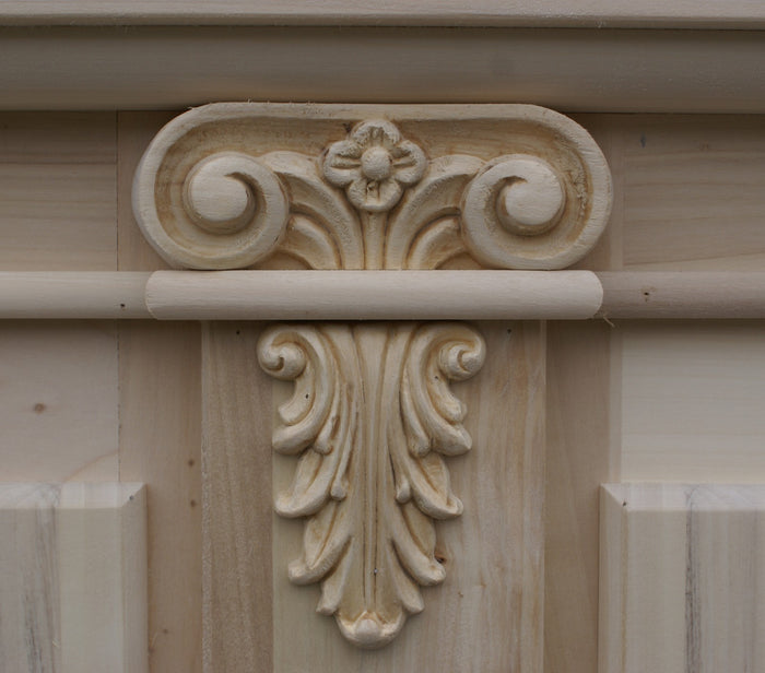 Scrivania in legno grezzo 4 cassetti 1 porta 170x80x78