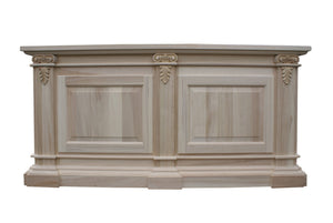 Scrivania in legno grezzo 4 cassetti 1 porta 170x80x78