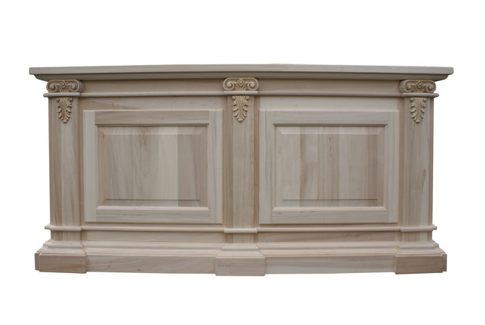 Scrivania in legno grezzo 4 cassetti 1 porta 170x80x78