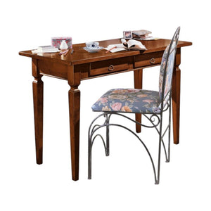 Scrivania legno massello arte povera tinta noce 120x58x79 (549) - Mobili 2G