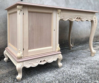 Scrivania porta frigo classica barocco legno grezzo 142x61x78 - Mobili 2G