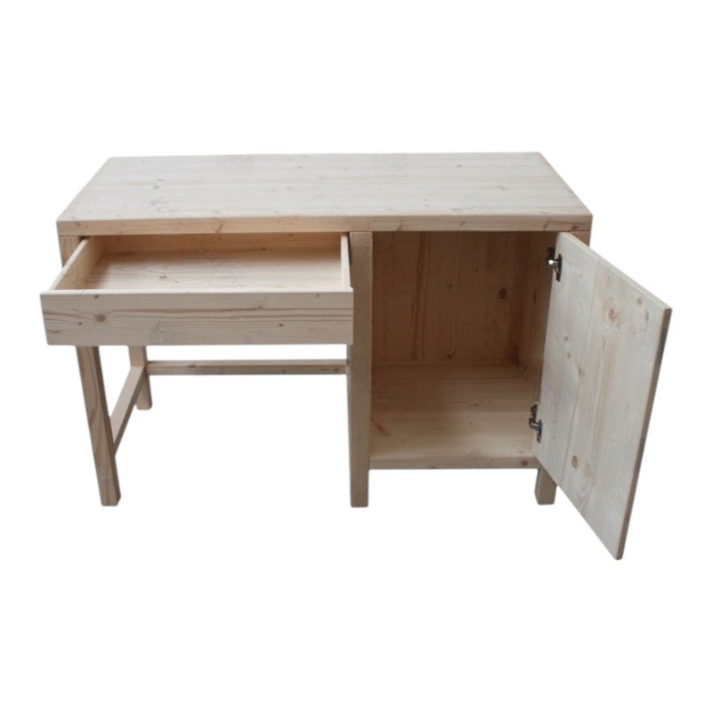 Scrivania porta frigo cortina in legno massello 120x55x80 (3310) - Mobili 2G