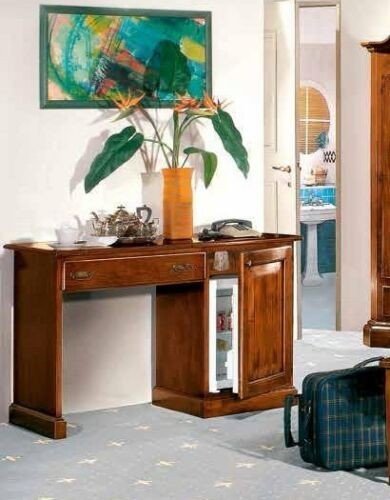 Scrivania portafrigo in legno tinta noce 1 porta 1 cassetto 125x56x80 (468) - Mobili 2G