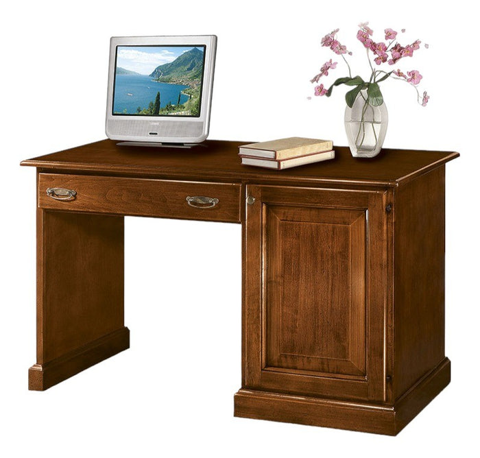 Scrivania portafrigo in legno tinta noce 1 porta 1 cassetto 125x56x80 (468) - Mobili 2G