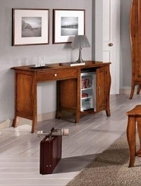 Scrivania portafrigo in legno tinta noce 1 porta 1 cassetto 130x60x83 (485) - Mobili 2G