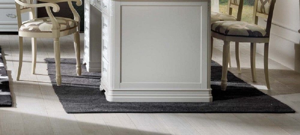 Scrivania shabby 10 cassetti in legno avorio/oro 180x85x82 - Mobili 2G