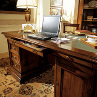 Scrivania studio classica in legno tinta noce 180x85x78 - Mobili 2G