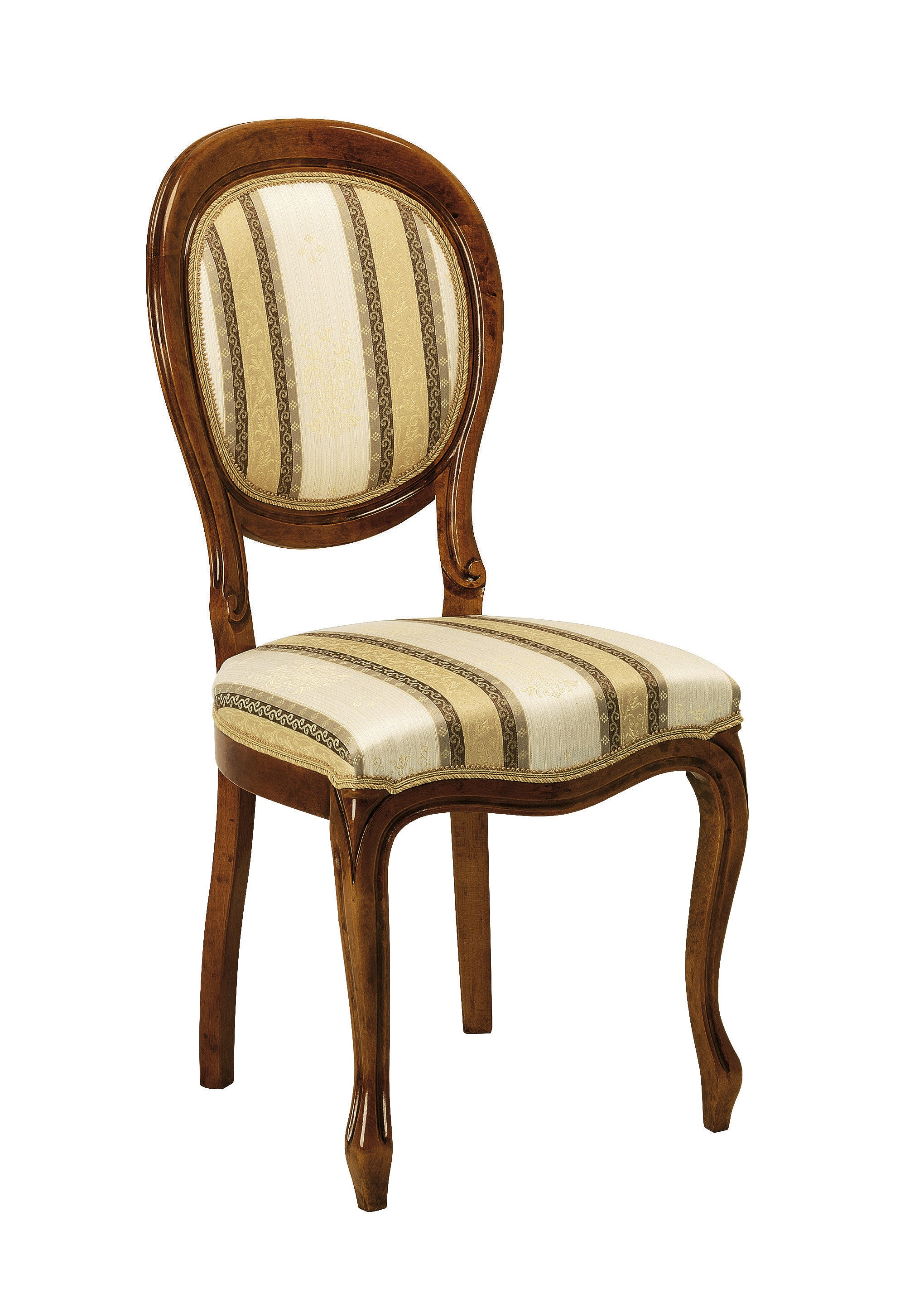 Sedia in legno massello tinta noce seduta imbottita - Mobili 2G