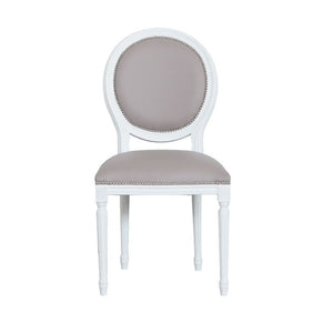 Sedia shabby legno imbottita ecopelle tortora 50x47x100 - Mobili 2G