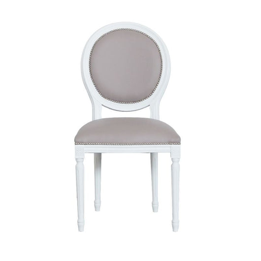 Sedia shabby legno imbottita ecopelle tortora 50x47x100 - Mobili 2G