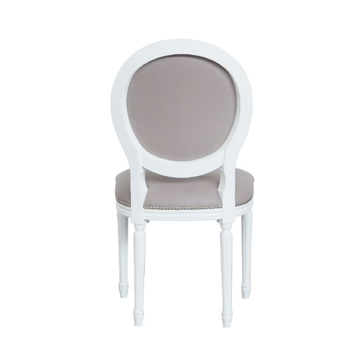 Sedia shabby legno imbottita ecopelle tortora 50x47x100 - Mobili 2G