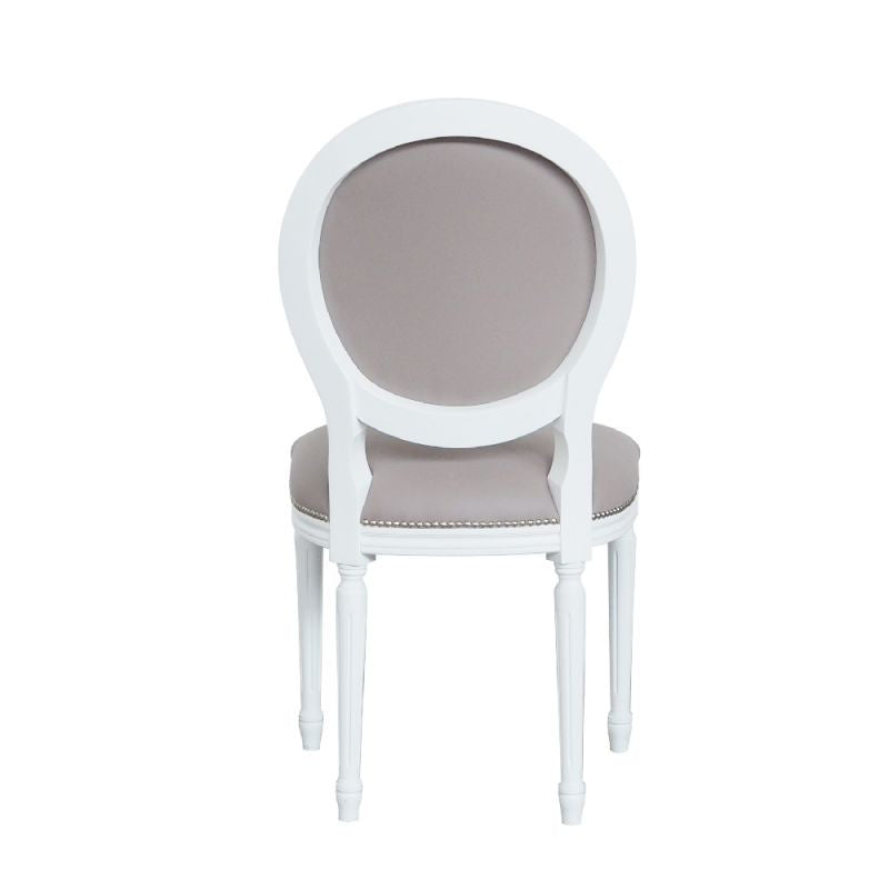 Sedia shabby legno imbottita ecopelle tortora 50x47x100 - Mobili 2G