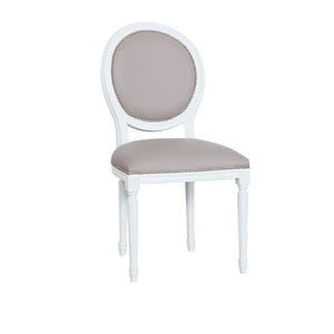 Sedia shabby legno imbottita ecopelle tortora 50x47x100 - Mobili 2G