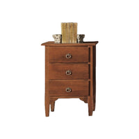 Set 2 comodini in legno 3 cassetti tinta noce