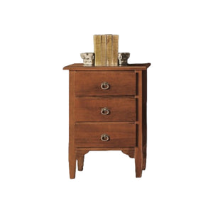 Set 2 comodini in legno 3 cassetti tinta noce