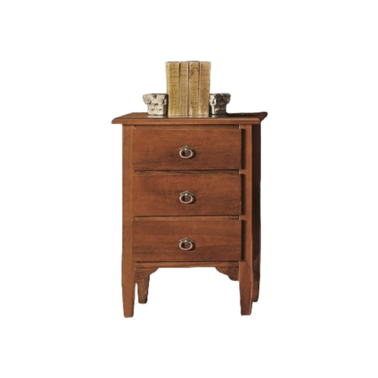Set 2 comodini in legno 3 cassetti tinta noce