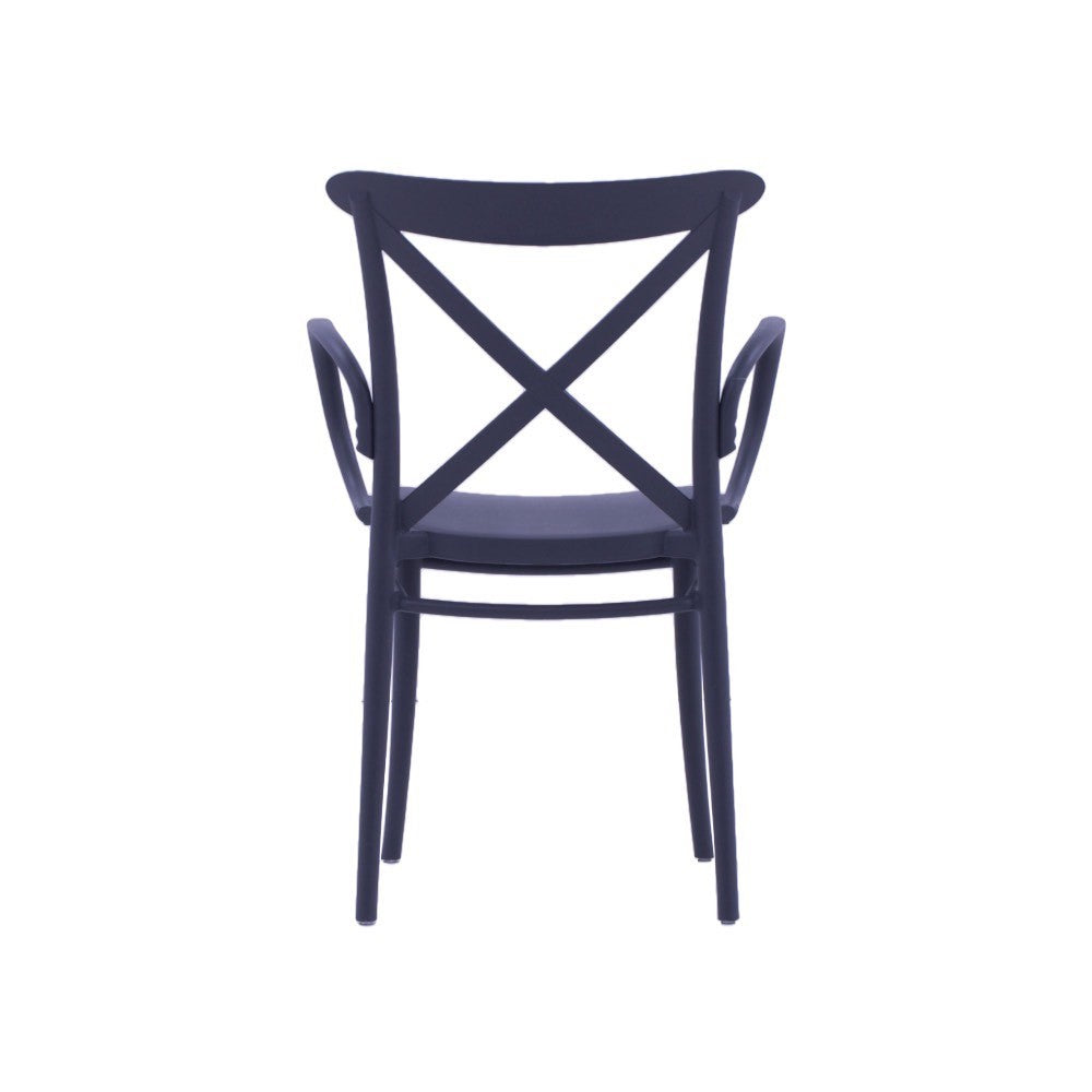 Set 2 poltrone polipropilene con braccioli antracite 57x52x85 - Mobili 2G