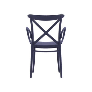 Set 2 poltrone polipropilene con braccioli antracite 57x52x85 - Mobili 2G