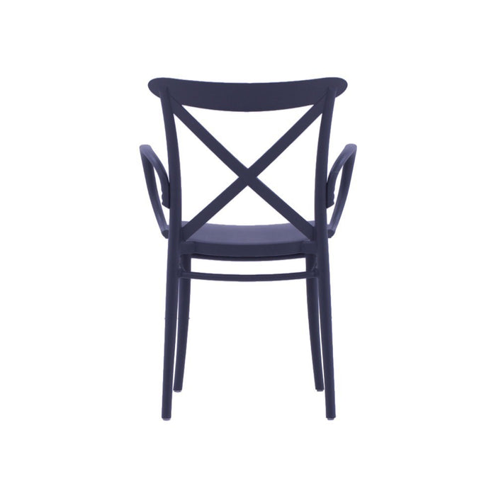 Set 2 poltrone polipropilene con braccioli antracite 57x52x85 - Mobili 2G