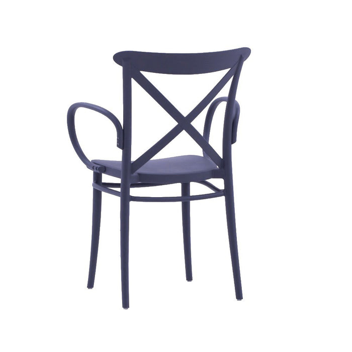 Set 2 poltrone polipropilene con braccioli antracite 57x52x85 - Mobili 2G