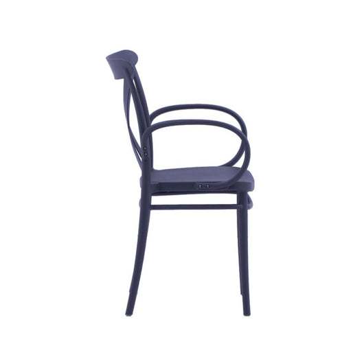 Set 2 poltrone polipropilene con braccioli antracite 57x52x85 - Mobili 2G