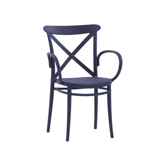 Set 2 poltrone polipropilene con braccioli antracite 57x52x85 - Mobili 2G