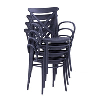 Set 2 poltrone polipropilene con braccioli antracite 57x52x85 - Mobili 2G