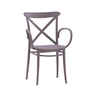 Set 2 poltrone polipropilene con braccioli tortora 57x52x85 - Mobili 2G