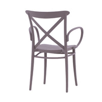 Set 2 poltrone polipropilene con braccioli tortora 57x52x85 - Mobili 2G