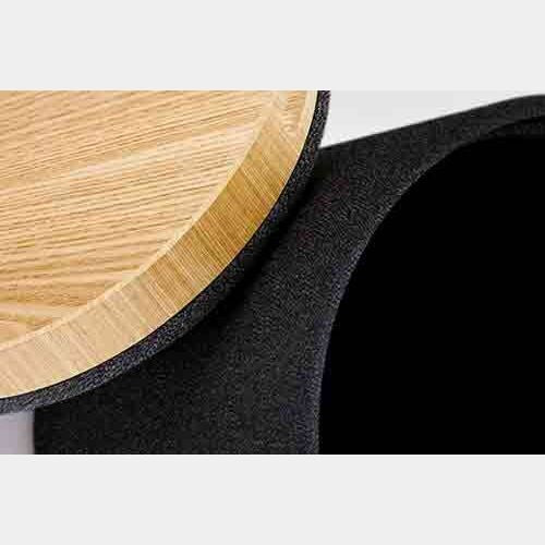 Set 2 pouf contenitori con vassoio tessuto grigio - Mobili 2G