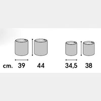 Set 2 pouf contenitori con vassoio tessuto grigio - Mobili 2G